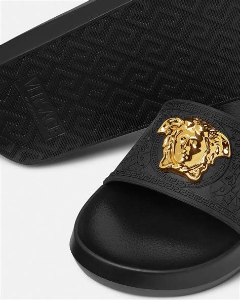 Versace Palazzo Slides Black Men's 